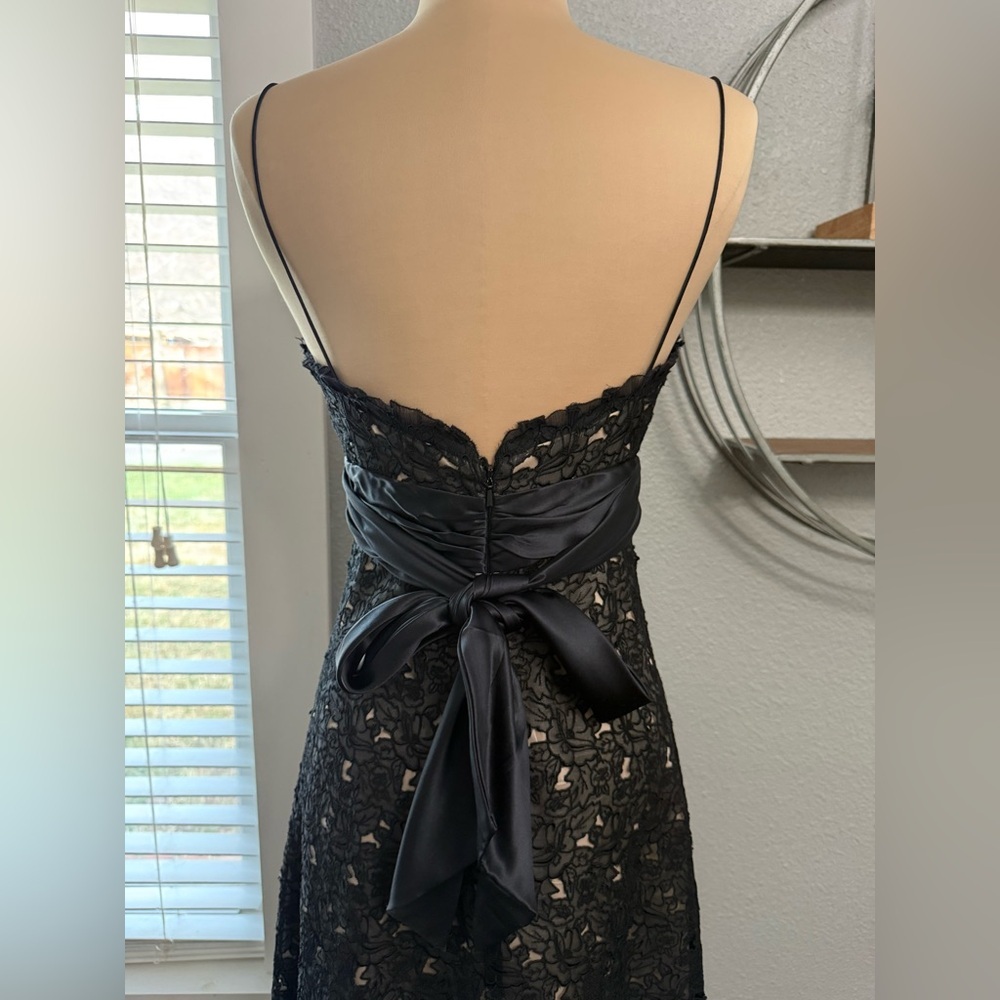 Y2K Silk Lace Overlay Dress Satin Banded Waistline Size 2‎ - Picture 6 of 7